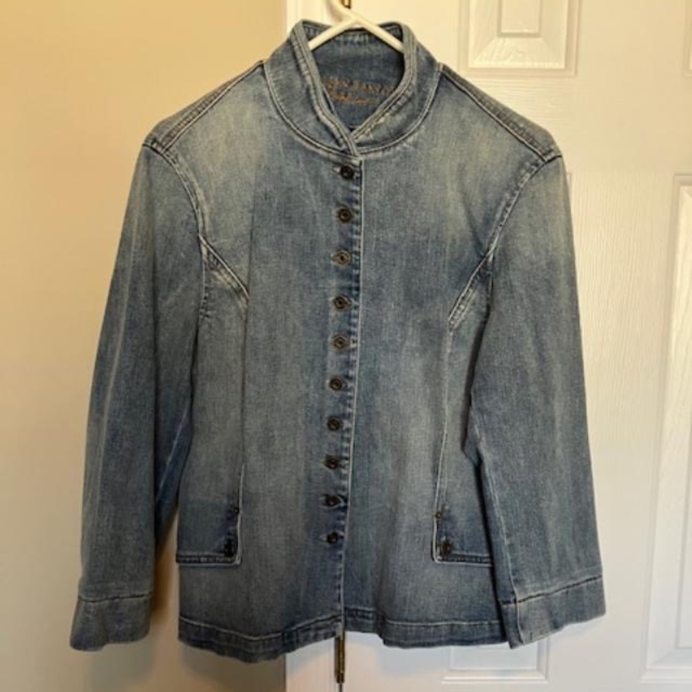 Vintage Ralph Lauren Denim Peplum Jacket 3/4 Sleeve XL